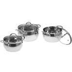 Набор посуды из нерж.стали WEBBER BE-335/6 6 пр. 2,0 л, 2,8 л, 3,8 л, фото3