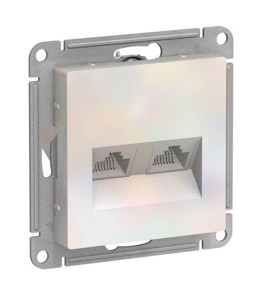 Розетка компьютерная двойная RJ45+RJ45, кат.5E, механизм ATN000485 Schneider Electric Жемчуг