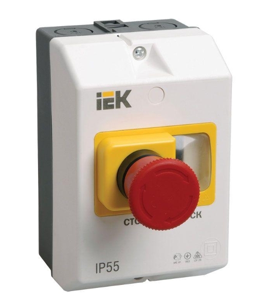Оболочка защитная с кноп. 'СТОП' IP54 IEK DMS11D-PC55