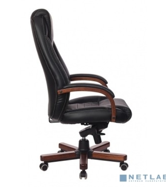 Кресло Бюрократ T-9923WALNUT/BLACK черный, кожа