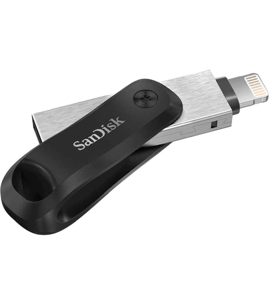 Флешка USB SanDisk IX60N iXpand Go (SDIX60N-064G-GN6NN), 64Gb, USB 3.0/Lightning, R/W 150/70, черный/серебристый