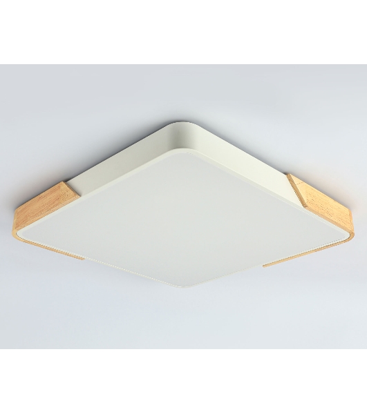 Потолочный светодиодный светильник Ambrella light FZ1312 WH/LW белый/светлое дерево 36W 5000K 400*400*50 (без ПДУ)