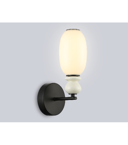 Настенный светильник Ambrella light LH53148 BK/FR черный/белый 6W 3000K 100*165*310