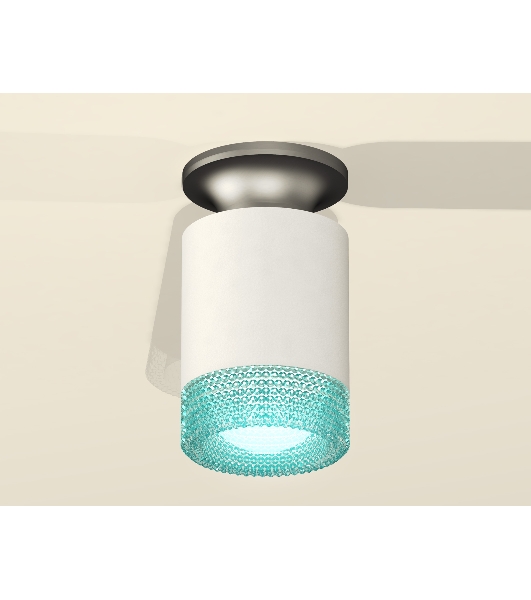 Светильник Ambrella Light XS6301162 SWH/MCH/BL белый песок/матовый хром/голубой MR16 GU5.3 (N6904, C6301, N6153)