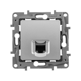 Информационная розетка RJ 45, категория 5e, UTP, Etika, алюминий