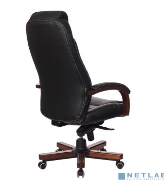 Кресло Бюрократ T-9923WALNUT/BLACK черный, кожа