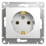 Механизм розетки 1-м СП Glossa 16А с заземл. бел. SchE GSL000143, фото 1