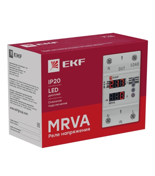 Реле напряжения и тока с дисплеем MRVA 63А PROxima EKF MRVA-63A