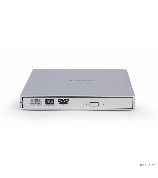 Оптический привод внешний с интерфейсом USB 2.0 Gembird DVD-USB-02-SV пластик, серебро