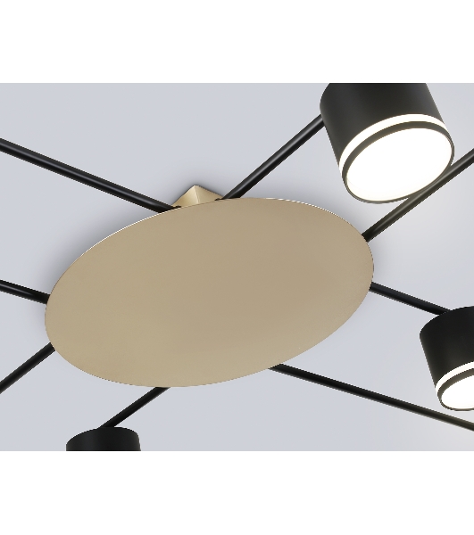 Потолочный светильник Ambrella light FL51760/8 BK/GD черный/золото GX53/8 max 12W 870*870*95