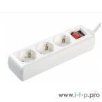 Удлинитель 3х1.5 м с заземл. 16А IP20 У03К с выкл. ПВС 3х1 IEK WYP10-16-03-01-ZK-17, фото2