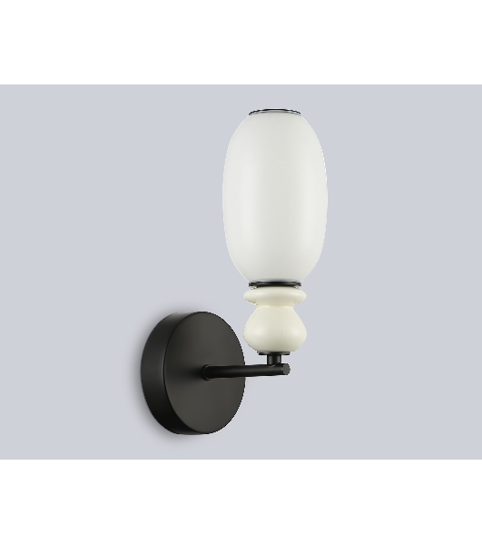 Настенный светильник Ambrella light LH53148 BK/FR черный/белый 6W 3000K 100*165*310