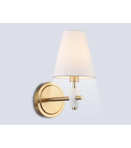 Настенный светильник Ambrella light LH75047 BS/WH латунь/белый E14 max 40W 230*140*270