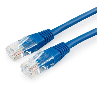 Патч-корд медный UTP Cablexpert PP10-0.5M/B cat.5e, 0.5м, литой, многожильный, синий