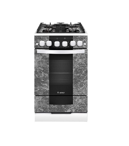 Плита газовая Gefest 5500-02 0113 мрамор, конфорок 4 шт, духовка 52 л, 50 см x 85 см x 58.5 см