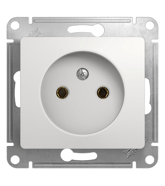 Механизм розетки 1-м СП Glossa 16А IP20 без заземл. бел. SchE GSL000141