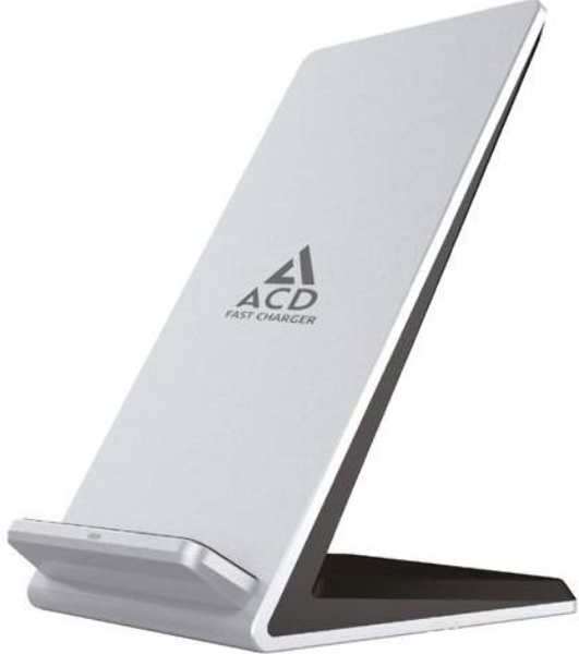 Сетевое зарядное устройство ACD-W102S-F1S 10Вт, беспроводная Qi, 2-катушки с QC, 5В/2А ~ 9В/1,8А RTL