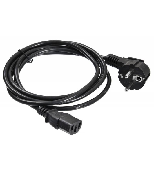 Кабель Buro BU-PCAB-5M-16A IEC C13 Евровилка угловой 5м