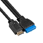 Планка USB на переднюю панель ExeGate U3H-616, 3,5', 2хUSB3.0+1хTypeC, черная, металл, подсоединение к мат. плате, фото2
