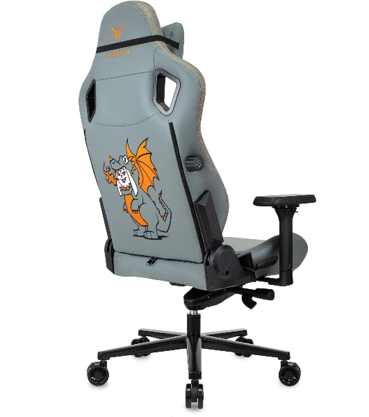 Кресло игровое Knight Craft Dragon серый эко.кожа крестов. металл