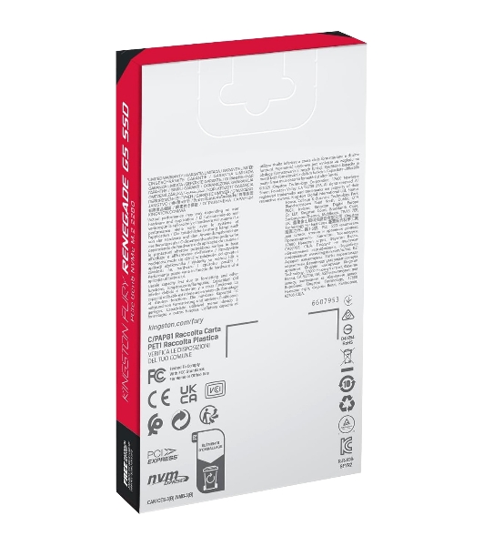 Накопитель SSD Kingston Fury Renegade, 1Tb, M.2(22x80мм), NVMe, PCIe 5.0 x4, 3D TLC, R/W 14200/11000Mb/s, IOPs 2 200 000/2 150 000, TbW 1000, DWPD 0.5 (12 мес)