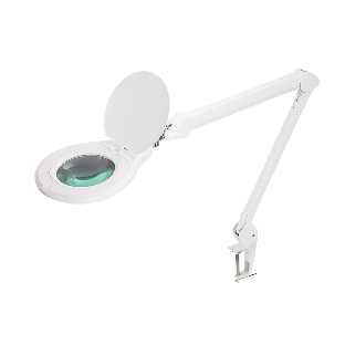 Лупа на струбцине Rexant, круглая, 5D, с подсветкой 72 SMD, сенсорный регулятор яркости, белая