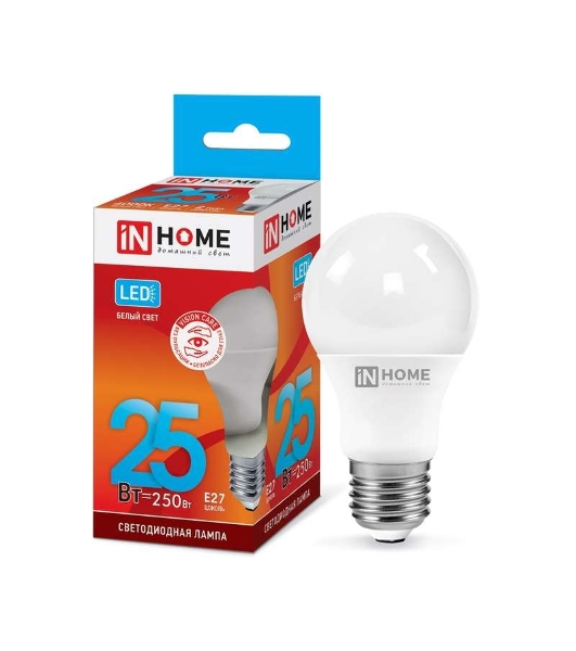 Лампа светодиодная IN HOME LED-A65-VC 25Вт 230В E27 4000К 2250лм 4690612024080