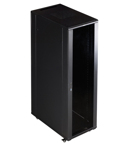 Шкаф 19' Business, 27U 600x800, черный, передняя дв. перфорир., задняя дв. распашная перфорир.