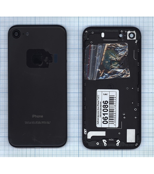 Задняя крышка для iPhone 7 (4.7) черный-пречерный Jet Black