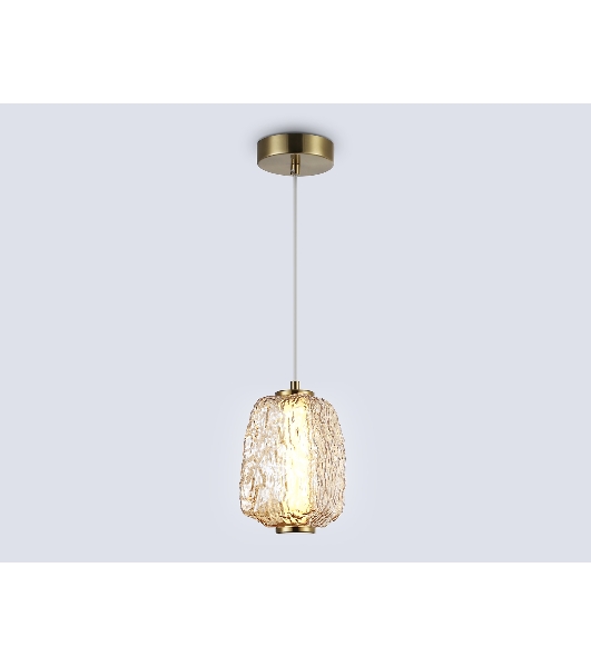 Подвесной светодиодный светильник Ambrella light LH30101 SB/TI бронза/янтарь 8W 3000K 140*140*1575