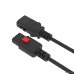 Кабель питания Filum FL-PC-CEE7/7-C13F-C1-0.5-BK с фиксацией, 3х1,0мм, 220В, 10А, черный, 0,5м, фото 1
