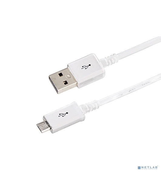 Кабель Rexant USB кабель microUSB длинный штекер 1М белый
