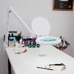 Лупа на струбцине Rexant, круглая, 5D, с подсветкой 72 SMD, сенсорный регулятор яркости, белая, фото2