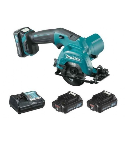 Пила циркулярная Makita HS301DWAE10.8В 2х2А·ч Li-ion 1500об\м диск-ф85мм рез-25.5мм 1.6кг чем
