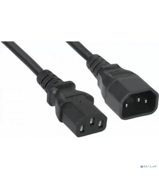 Кабель питания Filum FL-PC-C13/C14-C3-3.0-BK ПВС-АП 3x1.5 С13 - C14, 220/250В, 10А, чёрный, 3м