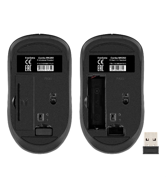 Комплект клавиатура+мышь ExeGate Professional Standard Combo MK260 беспроводной, USB, 1200 DPI, чёрный