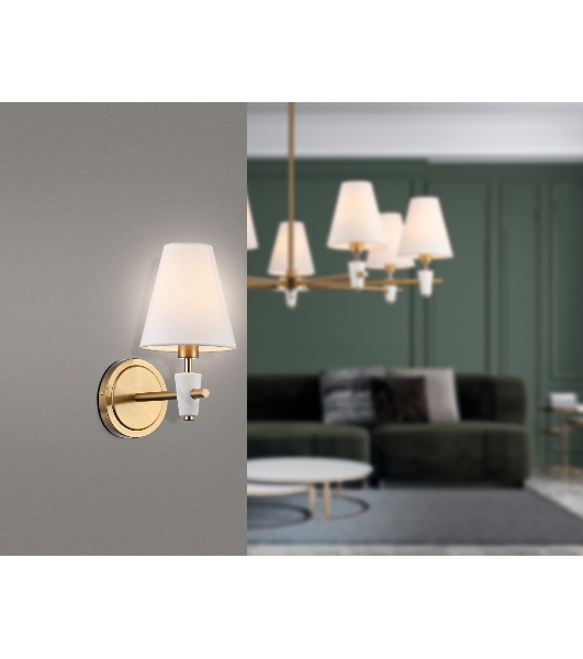 Настенный светильник Ambrella light LH75047 BS/WH латунь/белый E14 max 40W 230*140*270