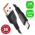 Кабель GoPower GP01T USB (m)-Type-C (m) 1.0м 2.4A ПВХ черный (1/800), фото3