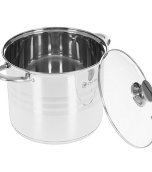 Кастрюля Zeidan Z-50291 5,0 л со сливом - 5.0 л (O22 см), нерж. сталь, внутренняя – матовая полировка, снаружи - комбинированная полировка, шкала литража, стеклянная крышка со сливом, 3-х СЛОЙНОЕ КАПСУЛИРОВАННОЕ ДНО. Подарочная упаковка с пластиковой ручкой.