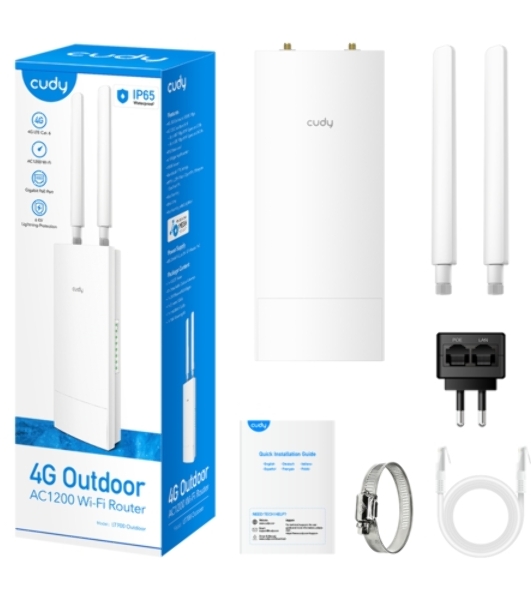 Маршрутизатор AC1200 Wi-Fi 4G LTE Cat 6 Gigabit Router, 4 10/100/1000M RJ45 Ports, Nano SIM Slot, Quectel module inside,build-in 4G LTE modem, 300Mbps at 2.4GHz + 867Mbps at 5GHz, Internal Antennas, PPTP/L2TP/OpenVPN/WireGuard VPN, DNS over Cloudflare/Google/Quad9, DDNS, SMS, Band locking, TR069, TR111, Cudy Mesh Support