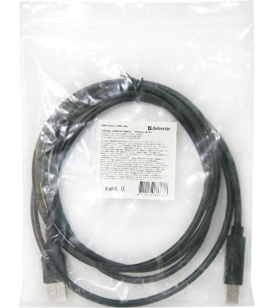 Кабель USB Defender USB04-10 USB2.0 AM-BM, 3.0м