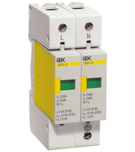 Ограничитель перенапряжения ОПС1-D 2P IEK MOP20-2-D