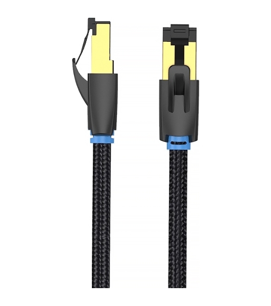 Патч-корд Vention прямой SFTP cat.8 RJ45 - 2м. черный Тканевая оплетка