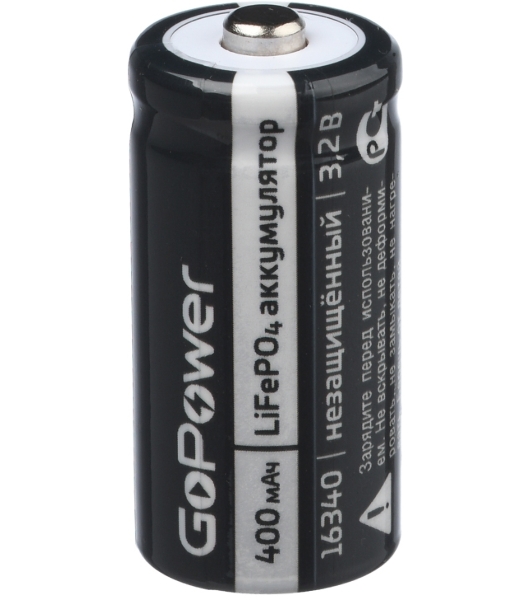 Аккумулятор GoPower Li-ion16340 PK1 3V 650mAh с защитой