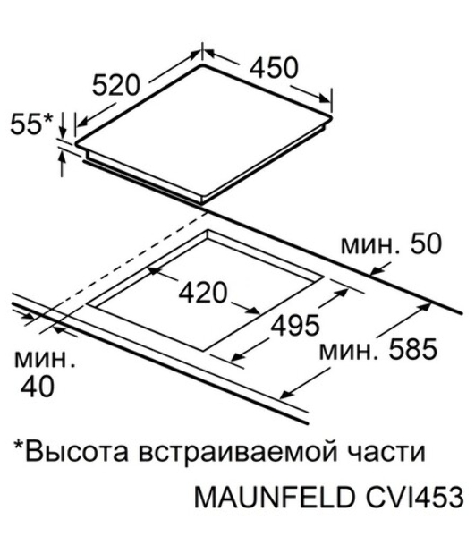 Индукционная варочная панель Maunfeld CVI453STBK