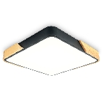 Потолочный светодиодный светильник Ambrella light FZ1317 BK/LW черный/светлое дерево 45W 5000K 500*500*50 (без ПДУ), фото4