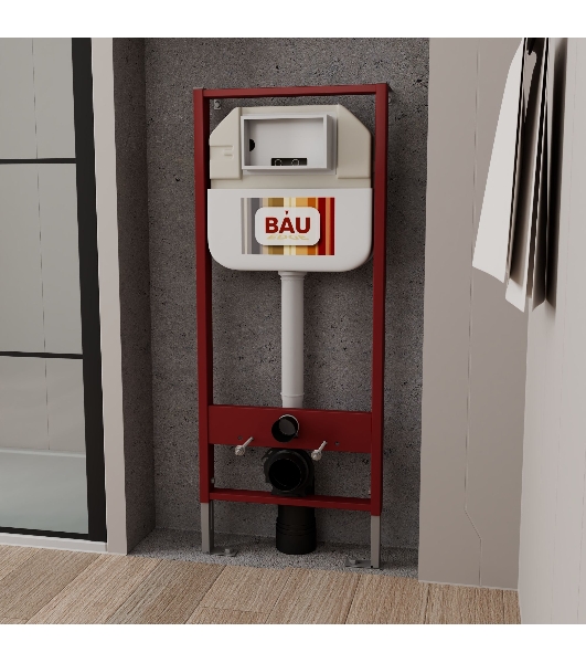 Комплект BAU 6 в 1: рамная инсталляция, унитаз подвесной безободковый Bau Dream 53, сиденье дюропласт микролифт, кнопка смыва BAU Soul, черная матовая