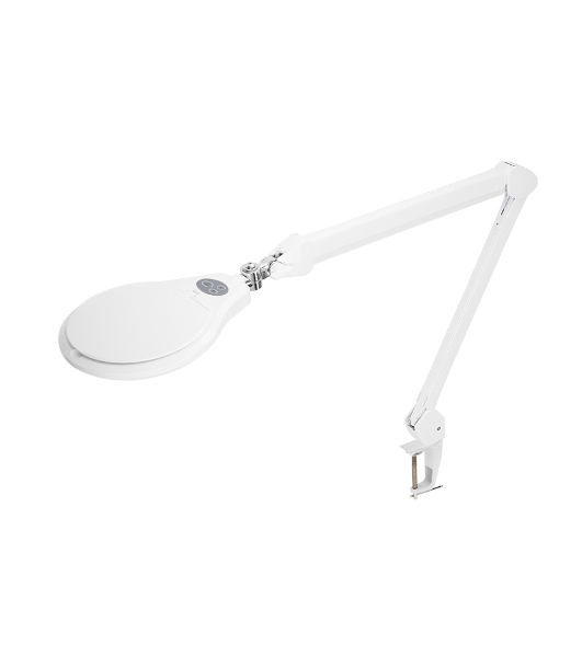Лупа на струбцине Rexant, круглая, 5D, с подсветкой 72 SMD, сенсорный регулятор яркости, белая