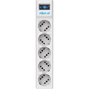 Сетевой фильтр ZIS PILOT Surge protector Pilot SG5 5 outlets (GP), 10A/2.2kVt, automatic circuit-breaker, 7 m