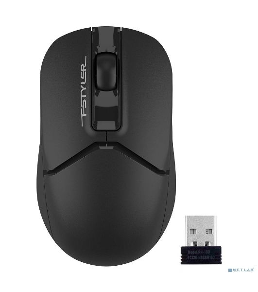 Мышь беспроводная A4Tech Fstyler FG12 черный, 1200 dpi, радиоканал, USB, кнопки - 3